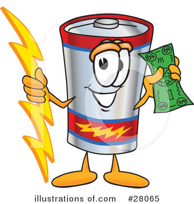 Royalty-Free (RF) Battery Character Clipart Illustration by Mascot Junction - Stock Sample #28065