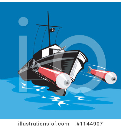 Royalty-Free (RF) Battleship Clipart Illustration by patrimonio - Stock Sample #1144907