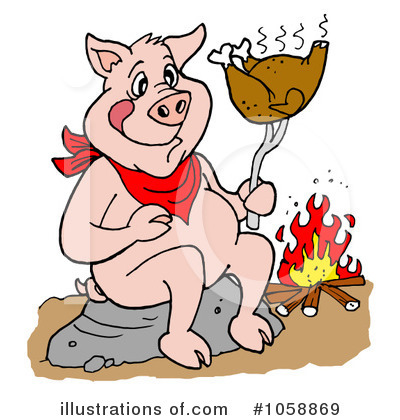 Royalty-Free (RF) Bbq Clipart Illustration by LaffToon - Stock Sample #1058869