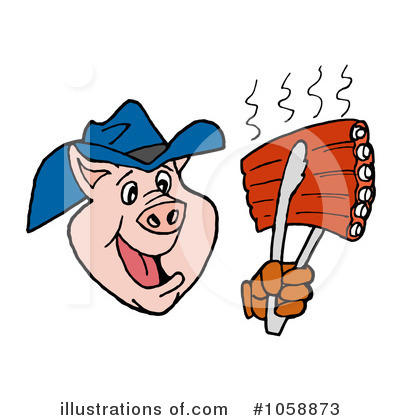 Royalty-Free (RF) Bbq Clipart Illustration by LaffToon - Stock Sample #1058873