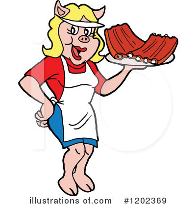 Royalty-Free (RF) Bbq Clipart Illustration by LaffToon - Stock Sample #1202369