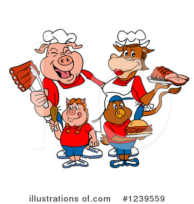 Royalty-Free (RF) Bbq Clipart Illustration by LaffToon - Stock Sample #1239559