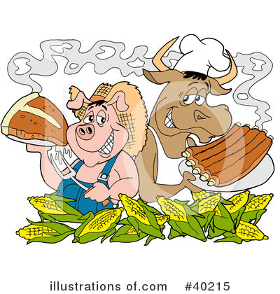 Royalty-Free (RF) Bbq Clipart Illustration by LaffToon - Stock Sample #40215