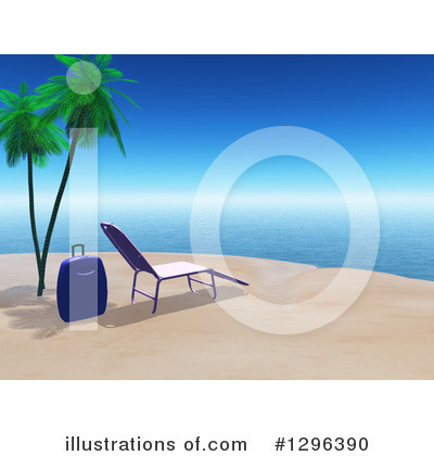 Tropical Beach Clipart #1296390 by KJ Pargeter