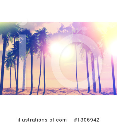 Tropical Beach Clipart #1306942 by KJ Pargeter