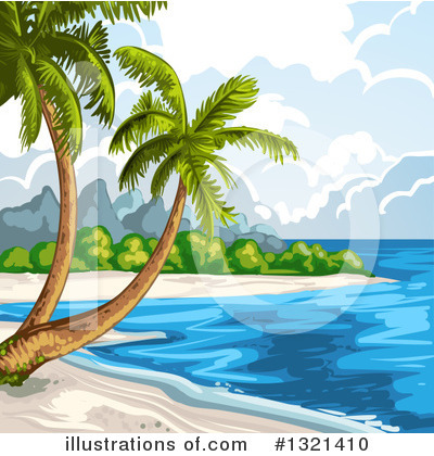 Tropical Beach Clipart #1321410 by merlinul