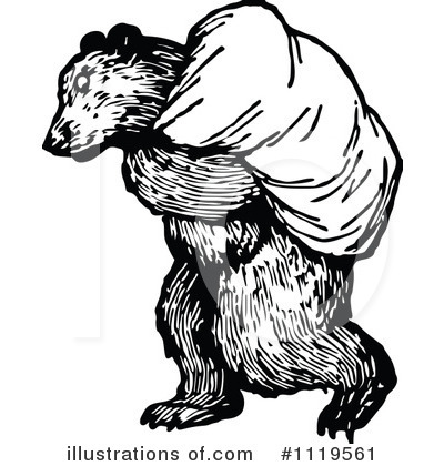 Royalty-Free (RF) Bear Clipart Illustration by Prawny Vintage - Stock Sample #1119561