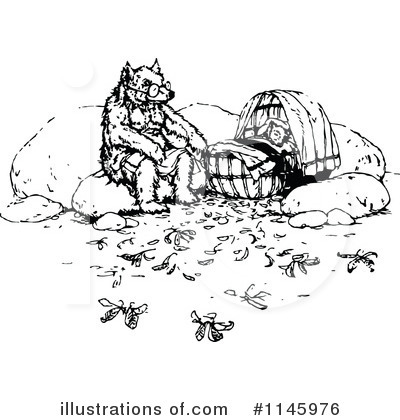 Royalty-Free (RF) Bear Clipart Illustration by Prawny Vintage - Stock Sample #1145976