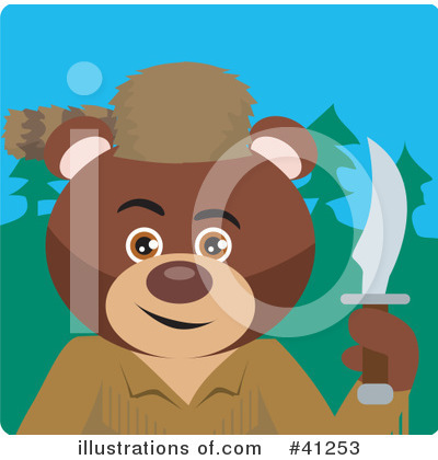 Royalty-Free (RF) Bear Clipart Illustration by Dennis Holmes Designs - Stock Sample #41253