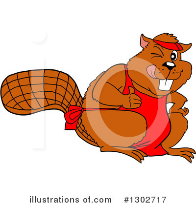 Royalty-Free (RF) Beaver Clipart Illustration by LaffToon - Stock Sample #1302717