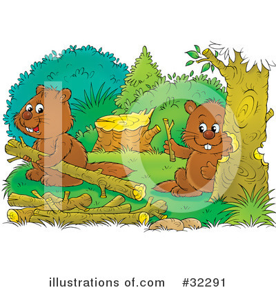 Royalty-Free (RF) Beaver Clipart Illustration by Alex Bannykh - Stock Sample #32291