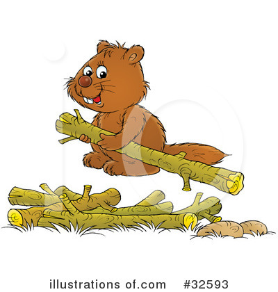 Royalty-Free (RF) Beaver Clipart Illustration by Alex Bannykh - Stock Sample #32593
