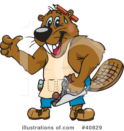 Royalty-Free (RF) Beaver Clipart Illustration by Dennis Holmes Designs - Stock Sample #40829