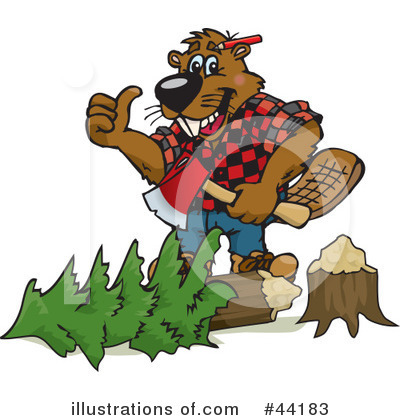 Royalty-Free (RF) Beaver Clipart Illustration by Dennis Holmes Designs - Stock Sample #44183
