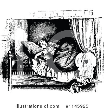 Royalty-Free (RF) Bed Time Clipart Illustration by Prawny Vintage - Stock Sample #1145925