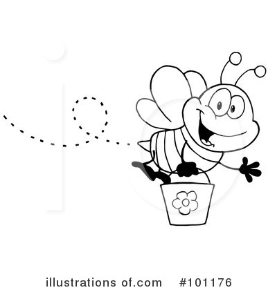 Royalty-Free (RF) Bee Clipart Illustration by Hit Toon - Stock Sample #101176