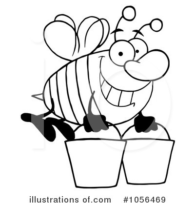 Royalty-Free (RF) Bee Clipart Illustration by Hit Toon - Stock Sample #1056469