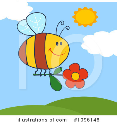 Royalty-Free (RF) Bee Clipart Illustration by Hit Toon - Stock Sample #1096146