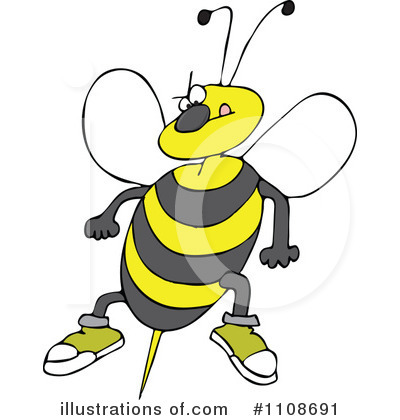 Royalty-Free (RF) Bee Clipart Illustration by djart - Stock Sample #1108691