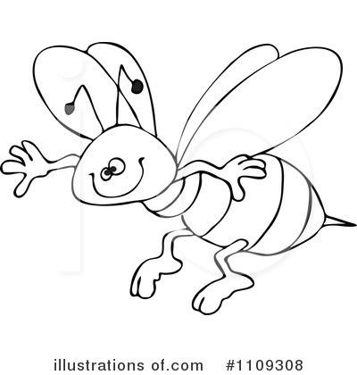 Royalty-Free (RF) Bee Clipart Illustration by djart - Stock Sample #1109308