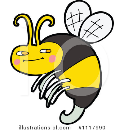 Royalty-Free (RF) Bee Clipart Illustration by lineartestpilot - Stock Sample #1117990