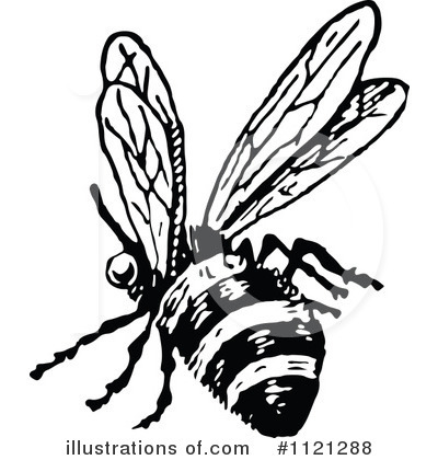 Royalty-Free (RF) Bee Clipart Illustration by Prawny Vintage - Stock Sample #1121288