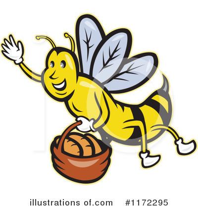 Royalty-Free (RF) Bee Clipart Illustration by patrimonio - Stock Sample #1172295