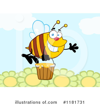 Royalty-Free (RF) Bee Clipart Illustration by Hit Toon - Stock Sample #1181731
