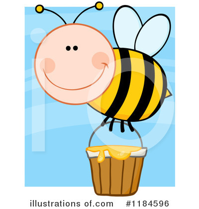 Royalty-Free (RF) Bee Clipart Illustration by Hit Toon - Stock Sample #1184596