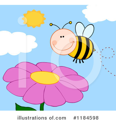 Royalty-Free (RF) Bee Clipart Illustration by Hit Toon - Stock Sample #1184598