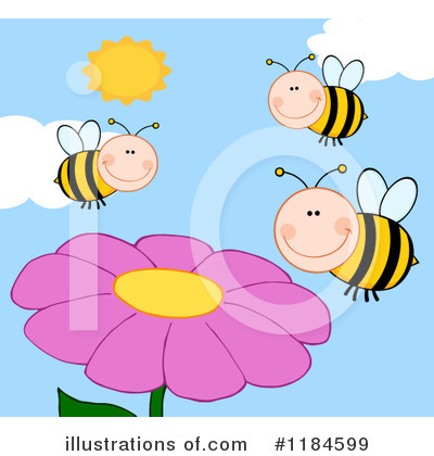 Royalty-Free (RF) Bee Clipart Illustration by Hit Toon - Stock Sample #1184599