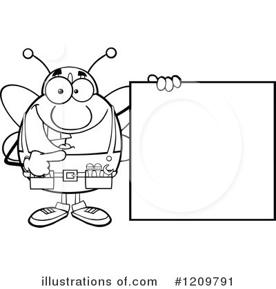 Royalty-Free (RF) Bee Clipart Illustration by Hit Toon - Stock Sample #1209791