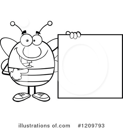 Royalty-Free (RF) Bee Clipart Illustration by Hit Toon - Stock Sample #1209793