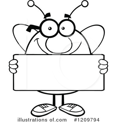 Royalty-Free (RF) Bee Clipart Illustration by Hit Toon - Stock Sample #1209794