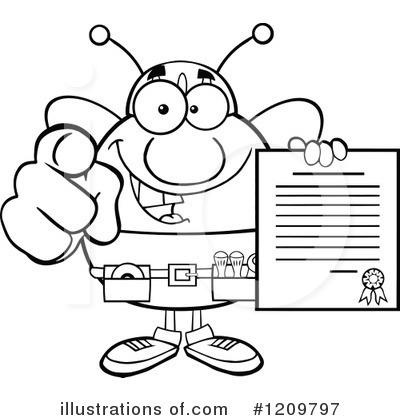 Royalty-Free (RF) Bee Clipart Illustration by Hit Toon - Stock Sample #1209797