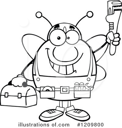 Royalty-Free (RF) Bee Clipart Illustration by Hit Toon - Stock Sample #1209800
