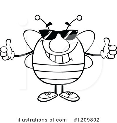 Royalty-Free (RF) Bee Clipart Illustration by Hit Toon - Stock Sample #1209802