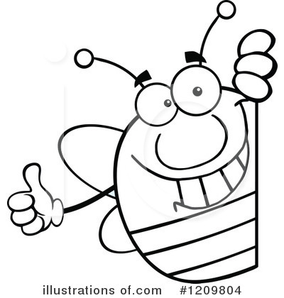 Royalty-Free (RF) Bee Clipart Illustration by Hit Toon - Stock Sample #1209804