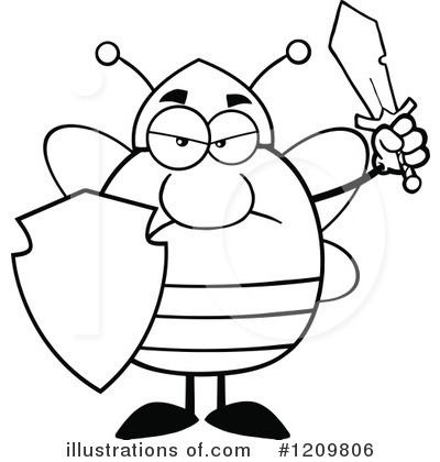 Royalty-Free (RF) Bee Clipart Illustration by Hit Toon - Stock Sample #1209806