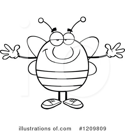 Royalty-Free (RF) Bee Clipart Illustration by Hit Toon - Stock Sample #1209809
