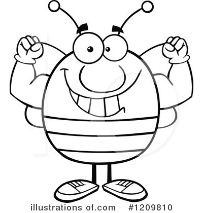 Royalty-Free (RF) Bee Clipart Illustration by Hit Toon - Stock Sample #1209810