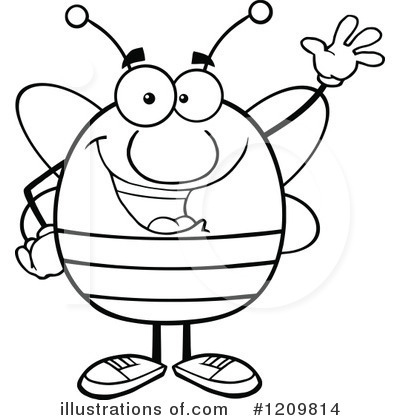 Royalty-Free (RF) Bee Clipart Illustration by Hit Toon - Stock Sample #1209814