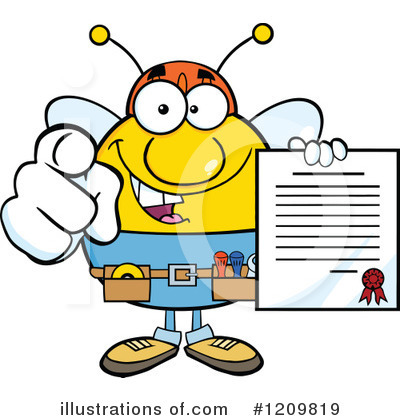Royalty-Free (RF) Bee Clipart Illustration by Hit Toon - Stock Sample #1209819