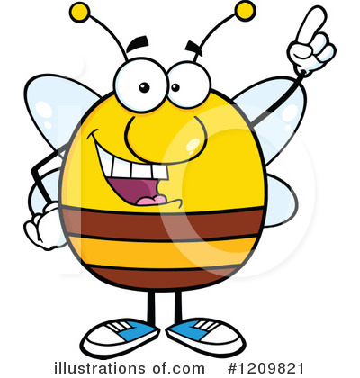 Royalty-Free (RF) Bee Clipart Illustration by Hit Toon - Stock Sample #1209821
