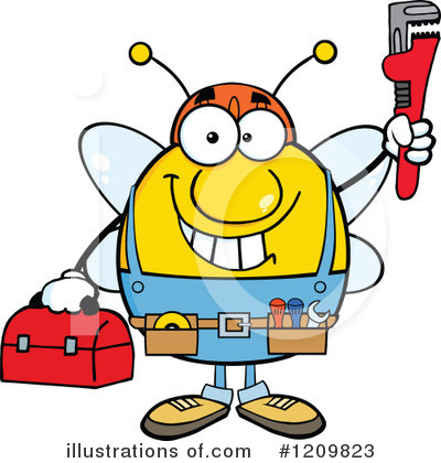 Royalty-Free (RF) Bee Clipart Illustration by Hit Toon - Stock Sample #1209823