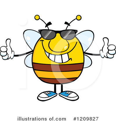Royalty-Free (RF) Bee Clipart Illustration by Hit Toon - Stock Sample #1209827