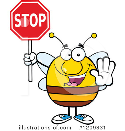 Royalty-Free (RF) Bee Clipart Illustration by Hit Toon - Stock Sample #1209831