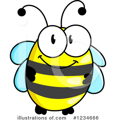 Royalty-Free (RF) Bee Clipart Illustration by Vector Tradition SM - Stock Sample #1234666