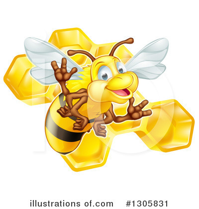 Royalty-Free (RF) Bee Clipart Illustration by AtStockIllustration - Stock Sample #1305831