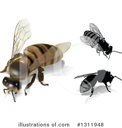 Royalty-Free (RF) Bee Clipart Illustration by dero - Stock Sample #1311948